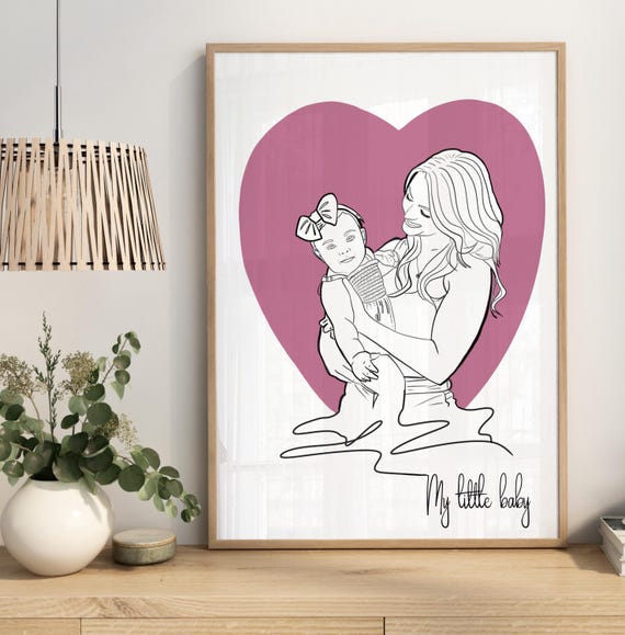 Custom Family Portrait Faceless Portrait Custom Illustration Family Portrait Drawing Line Personalized Drawings Of Families Gift For Him