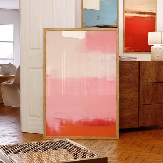 Mark Rothko Print Pastel Pink Beige Abstract Geometric Wall Art Colorful Illustration Living Room Housewarming Gift