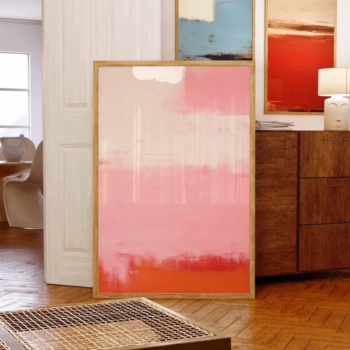 Mark Rothko Inspired Pastel Pink Beige Color Field Abstract Print