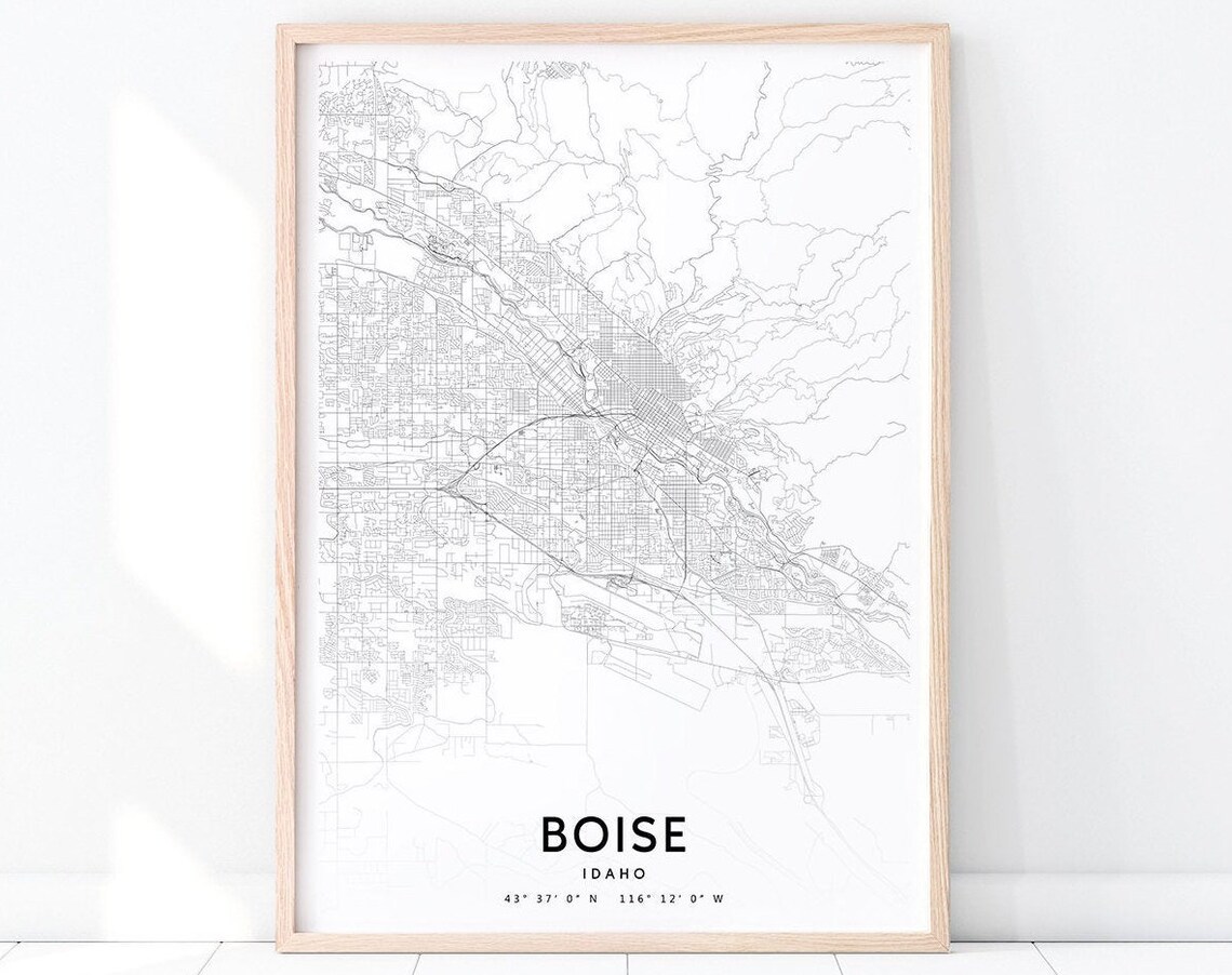 Boise Map Print, Idaho USA Minimalist Poster