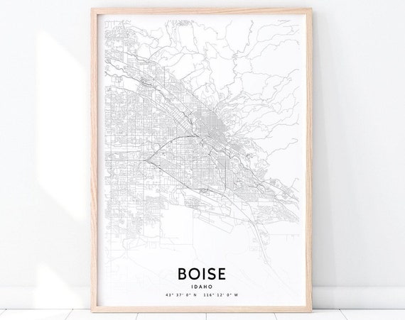 Boise Map Print, Idaho USA Minimalist Poster