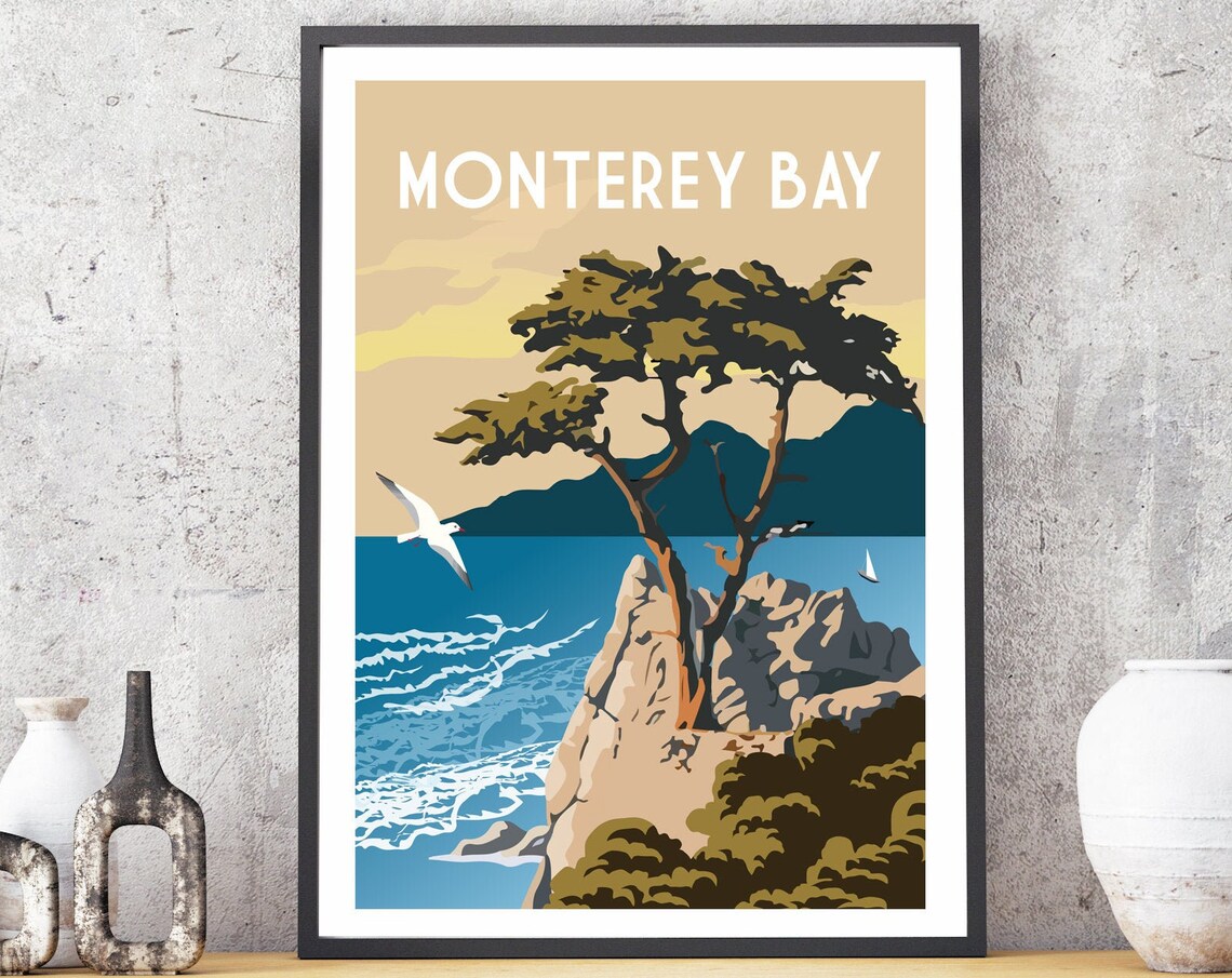 Monterey Bay Travel Poster, California Art Print - Image 2