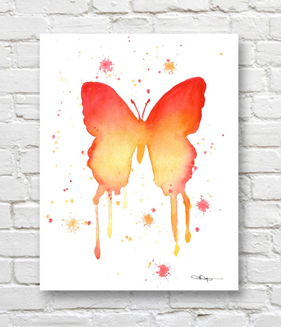 Butterfly Art Print Wall Decor Abstract Watercolor Painting