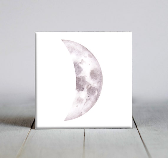 Moon Ceramic Tile Moon Decorative Tile Space Lover Gift Unique Space Gifts