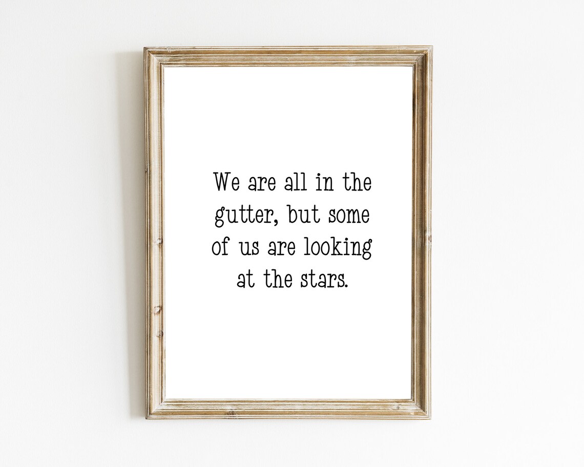 Oscar Wilde We Are All in the Gutter Looking at the Stars Quote Wall Art - Image 2