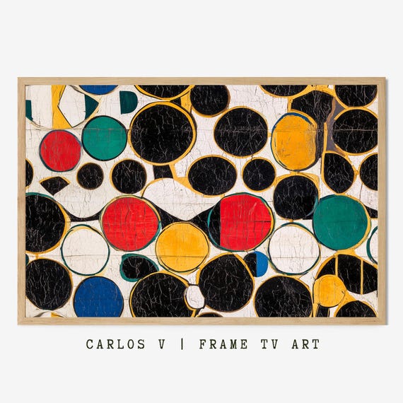 Bold Polka Dot Patterns In Vintage Colors Tv Frame Art Polka Dot Themed Illustration Instant Hd 300dpi