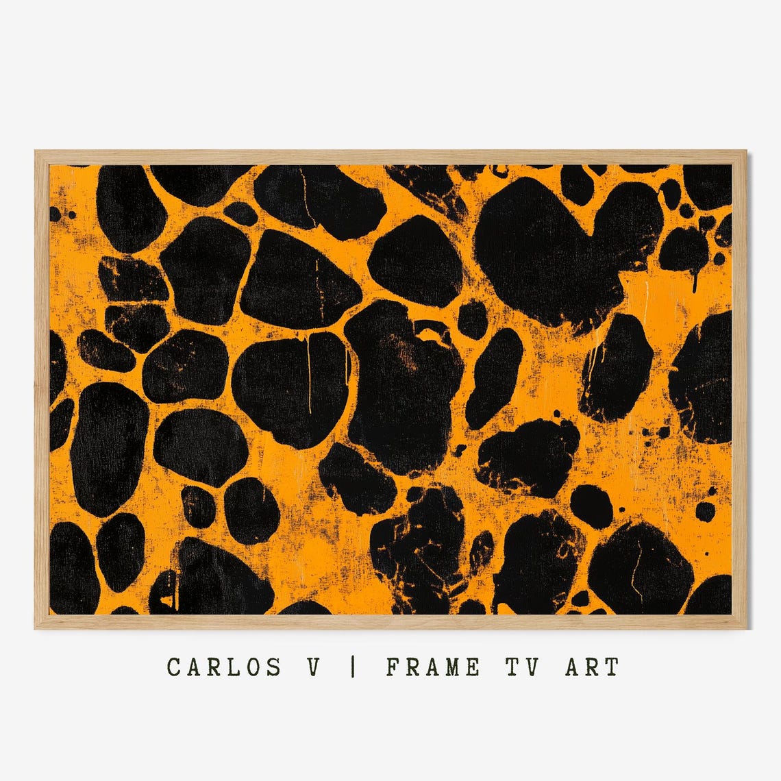 Bold Yellow Leopard Skin Pattern Distressed Animal Theme Poster