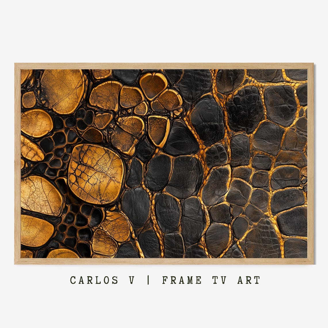Golden Toned Crocodile Skin Scale Pattern Luxury Abstract Poster