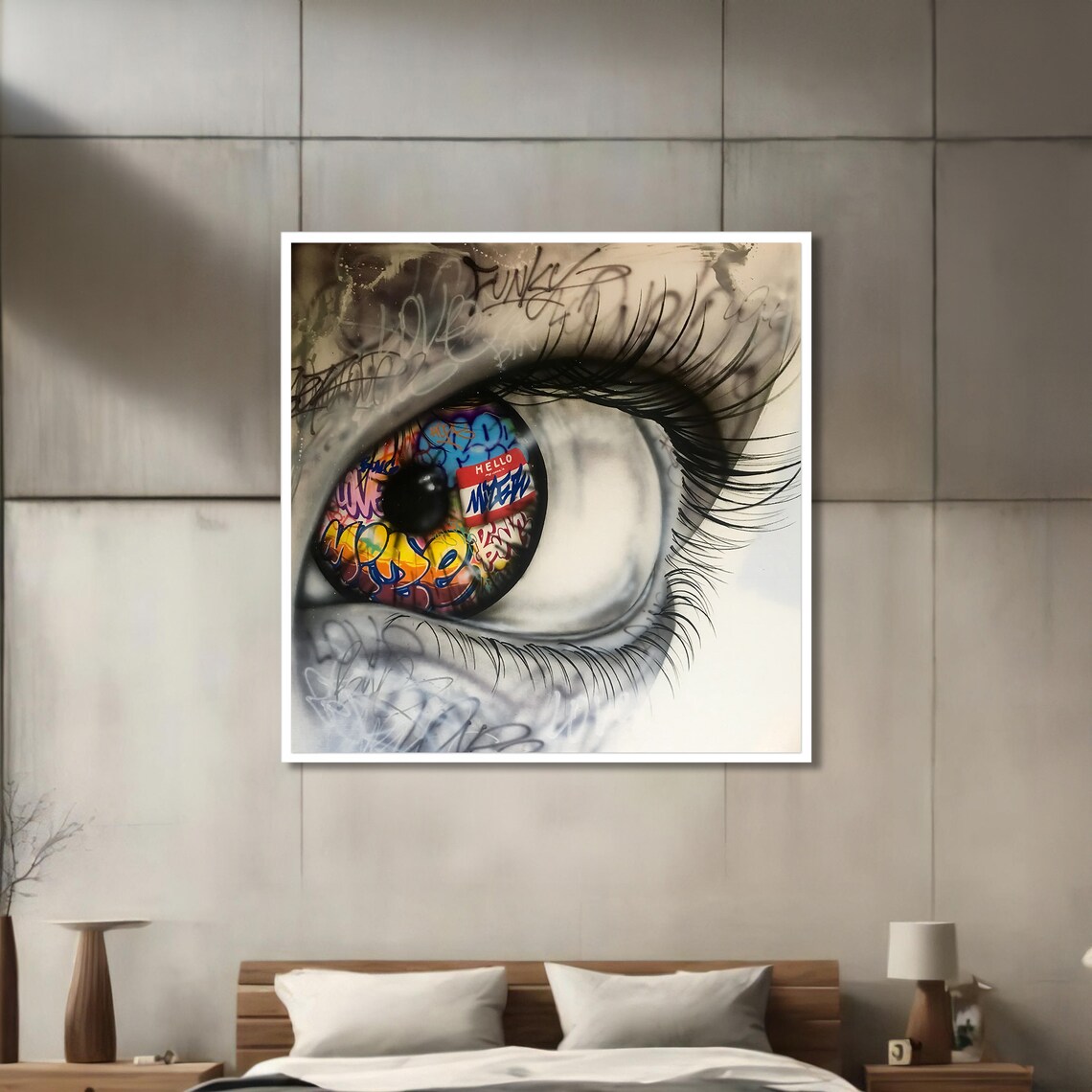 Graffiti Eye Painting, Urban Street Art Decor - Image 3