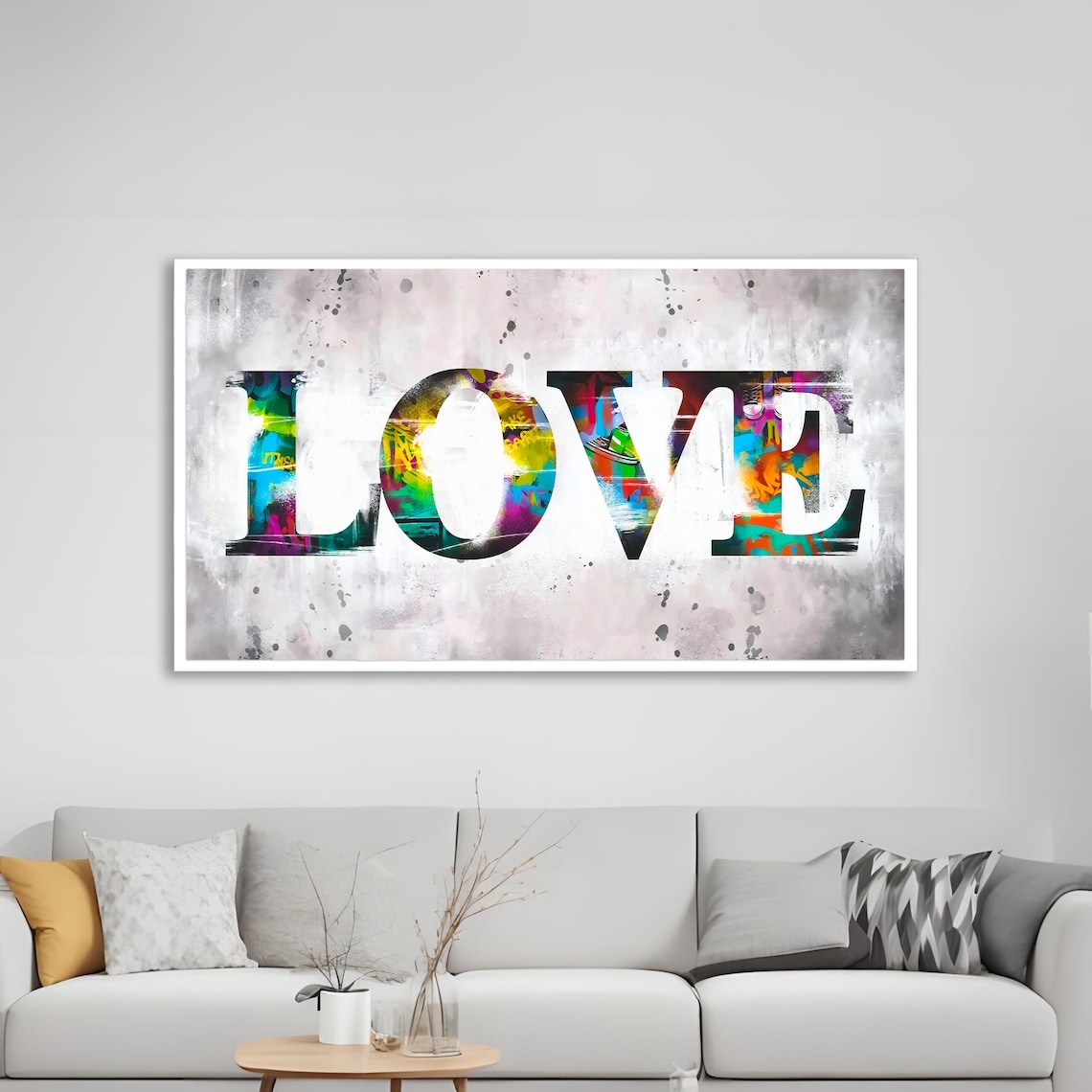 Vibrant Love Graffiti, Urban Wall Art Print - Image 2