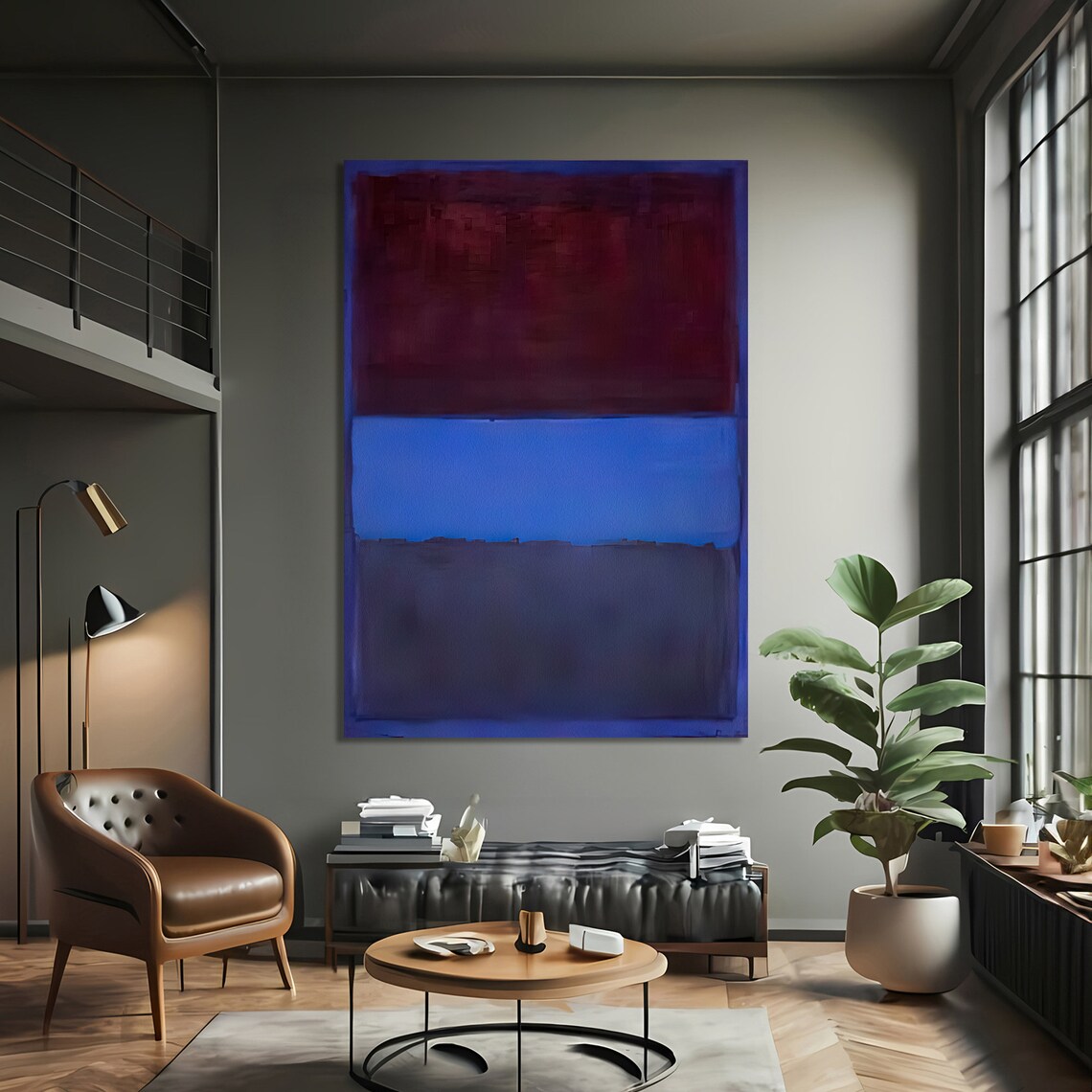 Mark Rokhto-Inspired Abstract Art, Modern Decor - Image 2