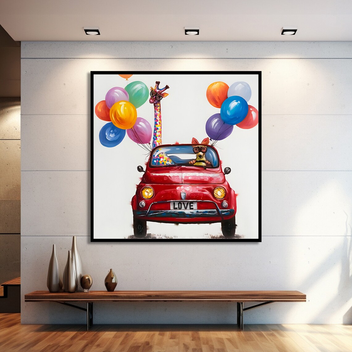 Whimsical Animal Car Ride, Fun Home Decor Poster - Image 2