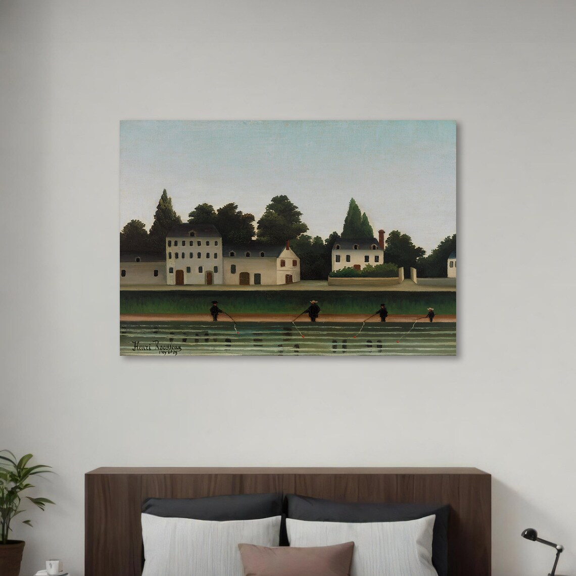 Serene Riverside Scene, Rousseau Inspired Art - Image 3