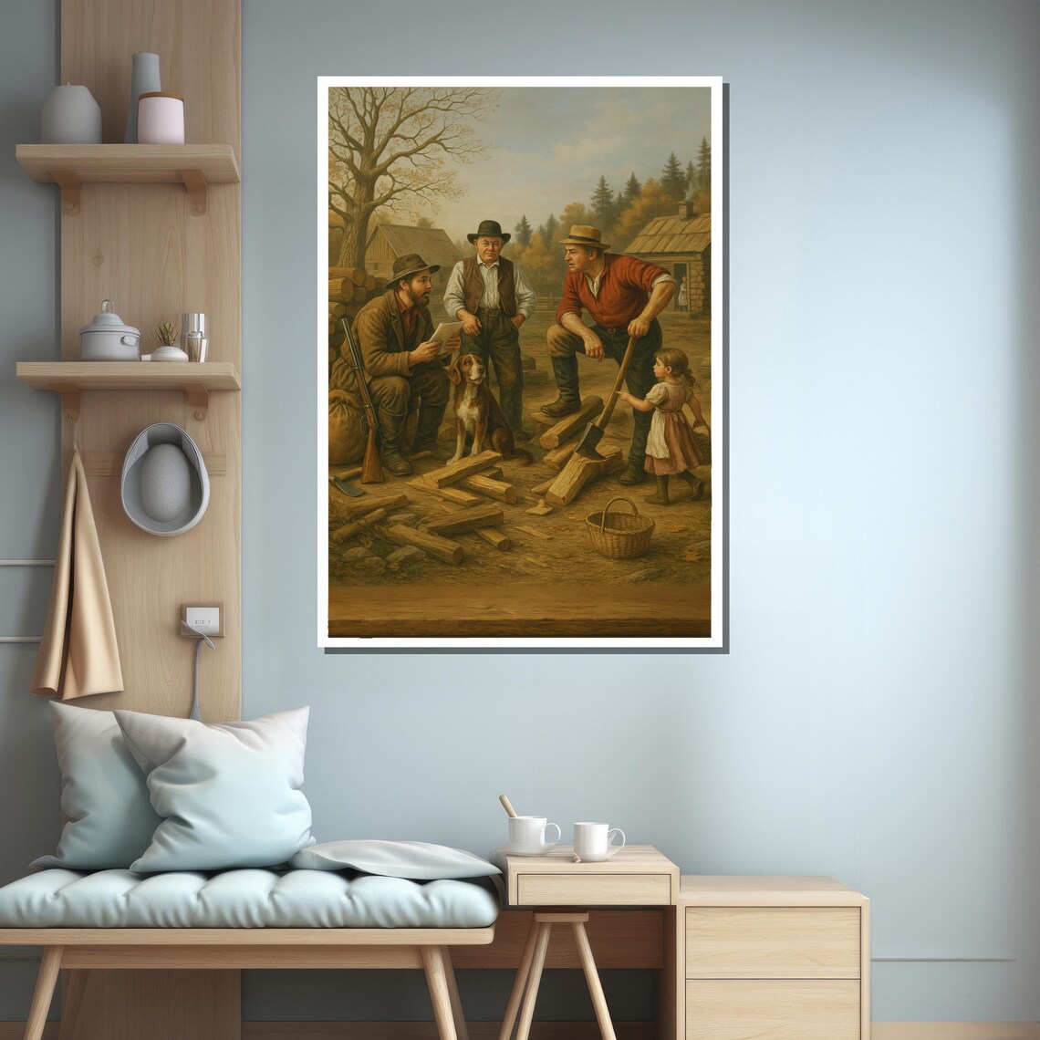 Rural Life Family Gathering Art Print - Image 3