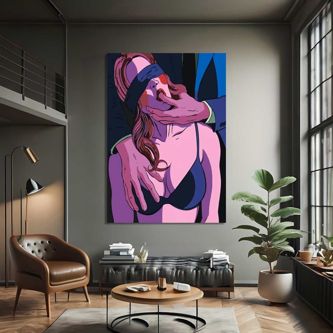 Sensual Erotic Blindfold And Dominance, Modern Decor - Image 3