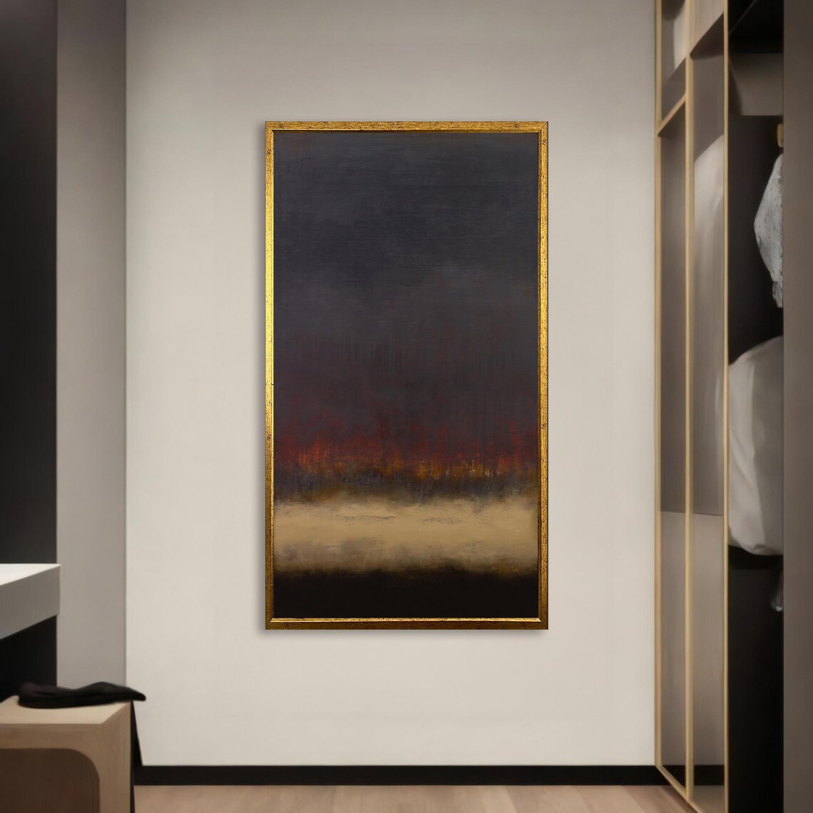 Abstract Dark Horizon, Moody Minimalist Contemporary Art - Image 3
