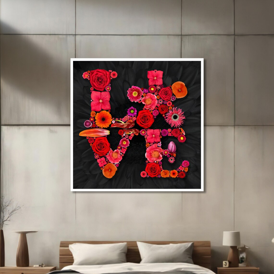 Floral Love Painting, Romantic Botanical Design - Image 3