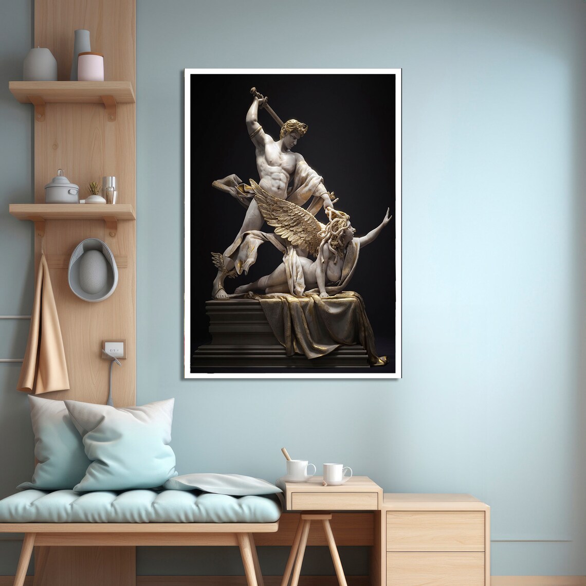 Neoclassical Marble Sculpture, Mythological Figures - Image 4