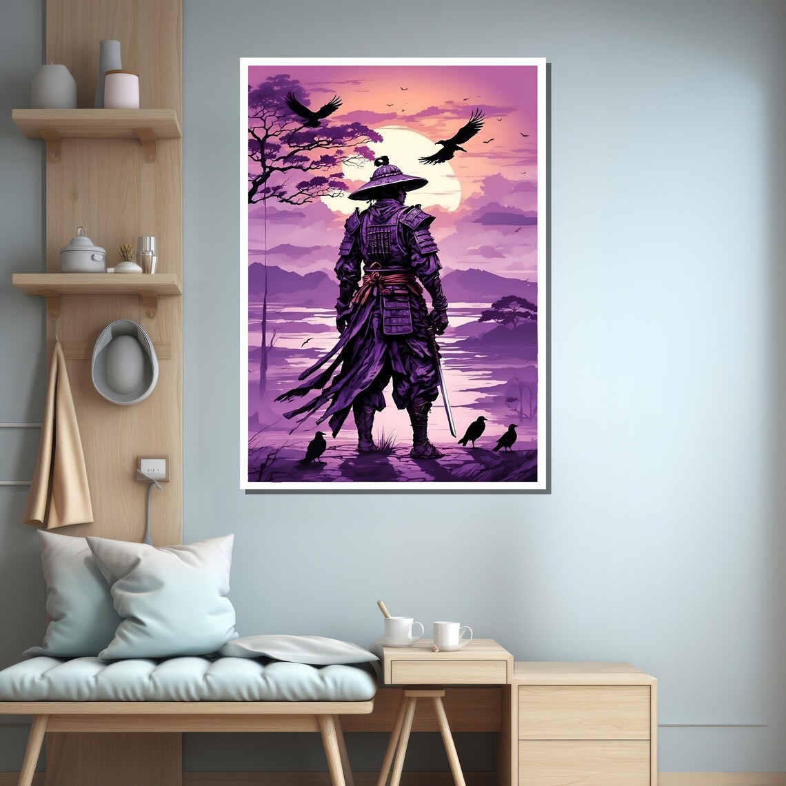 Samurai Warrior At Sunset, Office Wall Art Print - Image 3