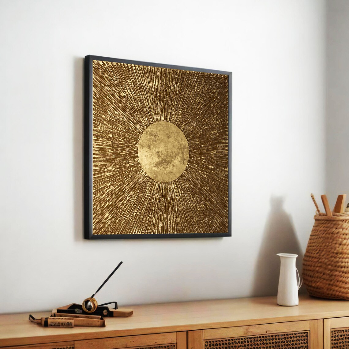 Modern Abstract Sunburst, Contemporary Decor - Image 5