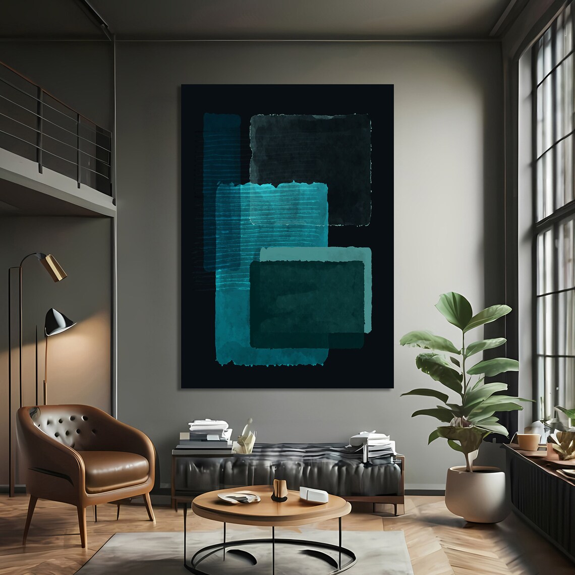 Mark Rothko Style Modern Abstract Geometric Design - Image 2
