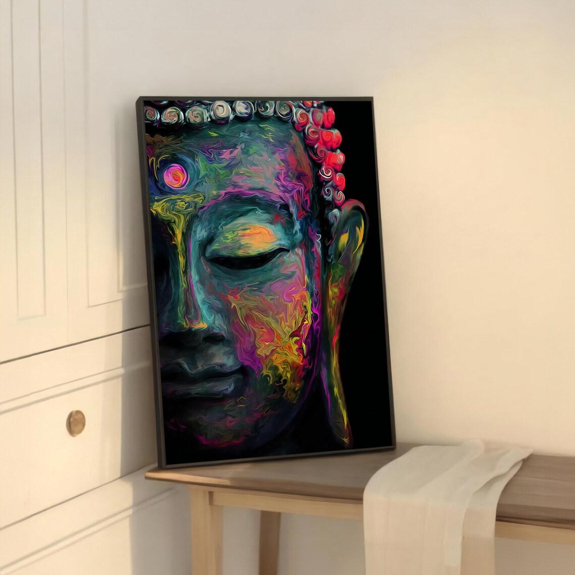 Colorful Buddha, Vibrant Spiritual Painting - Image 5