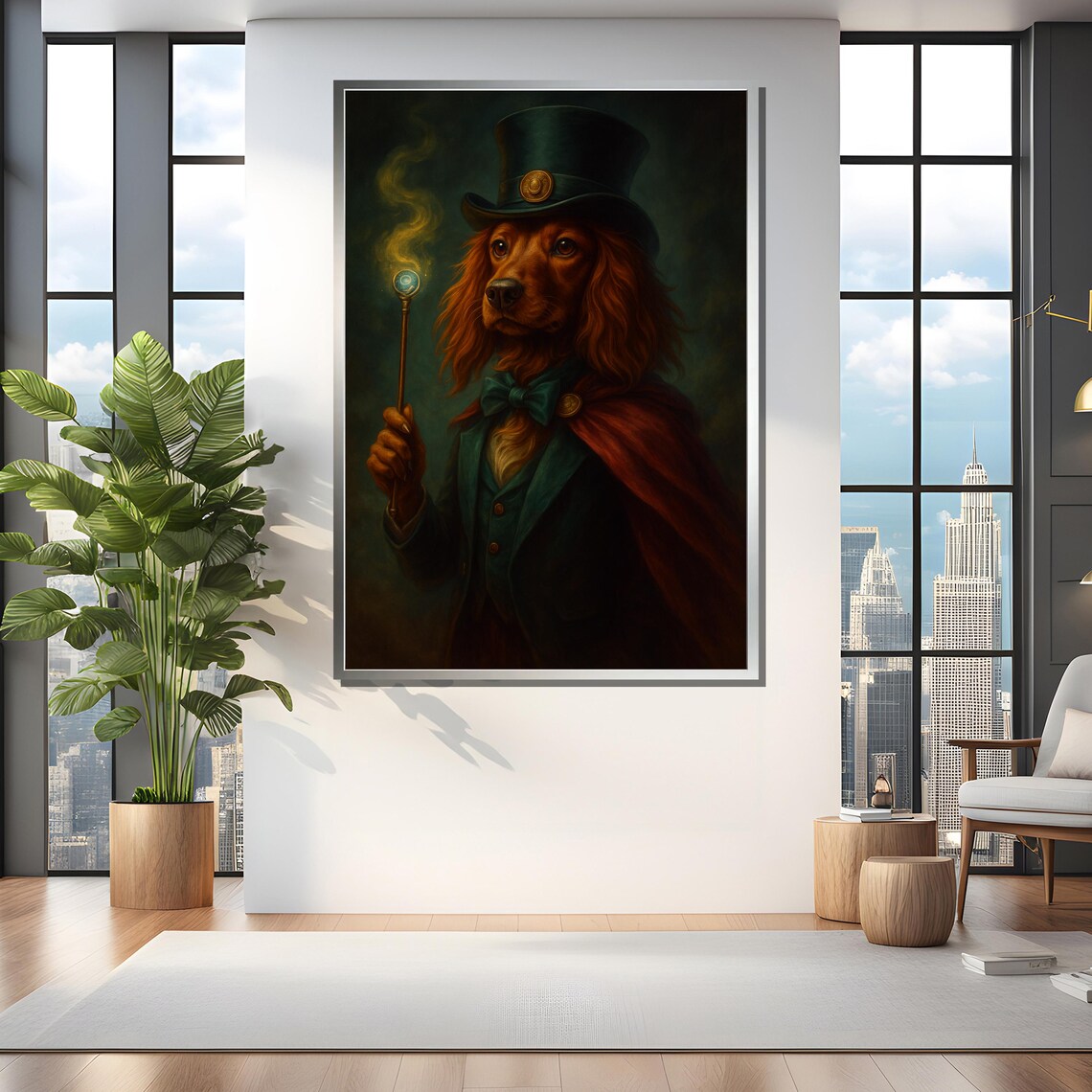 Wizard Dog In Cape And Hat Art Print - Image 4