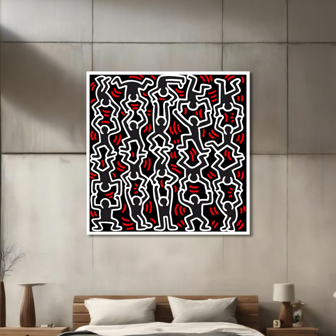 Dancing Figures Abstract Graffiti Art, Urban Decor - Image 3