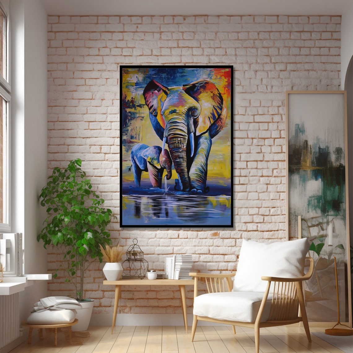 Colorful Elephant Contemporary Travel Poster - Image 4