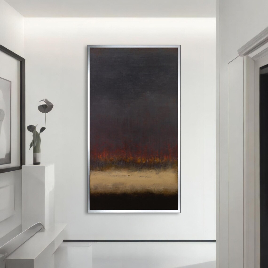 Abstract Dark Horizon, Moody Minimalist Contemporary Art - Image 2