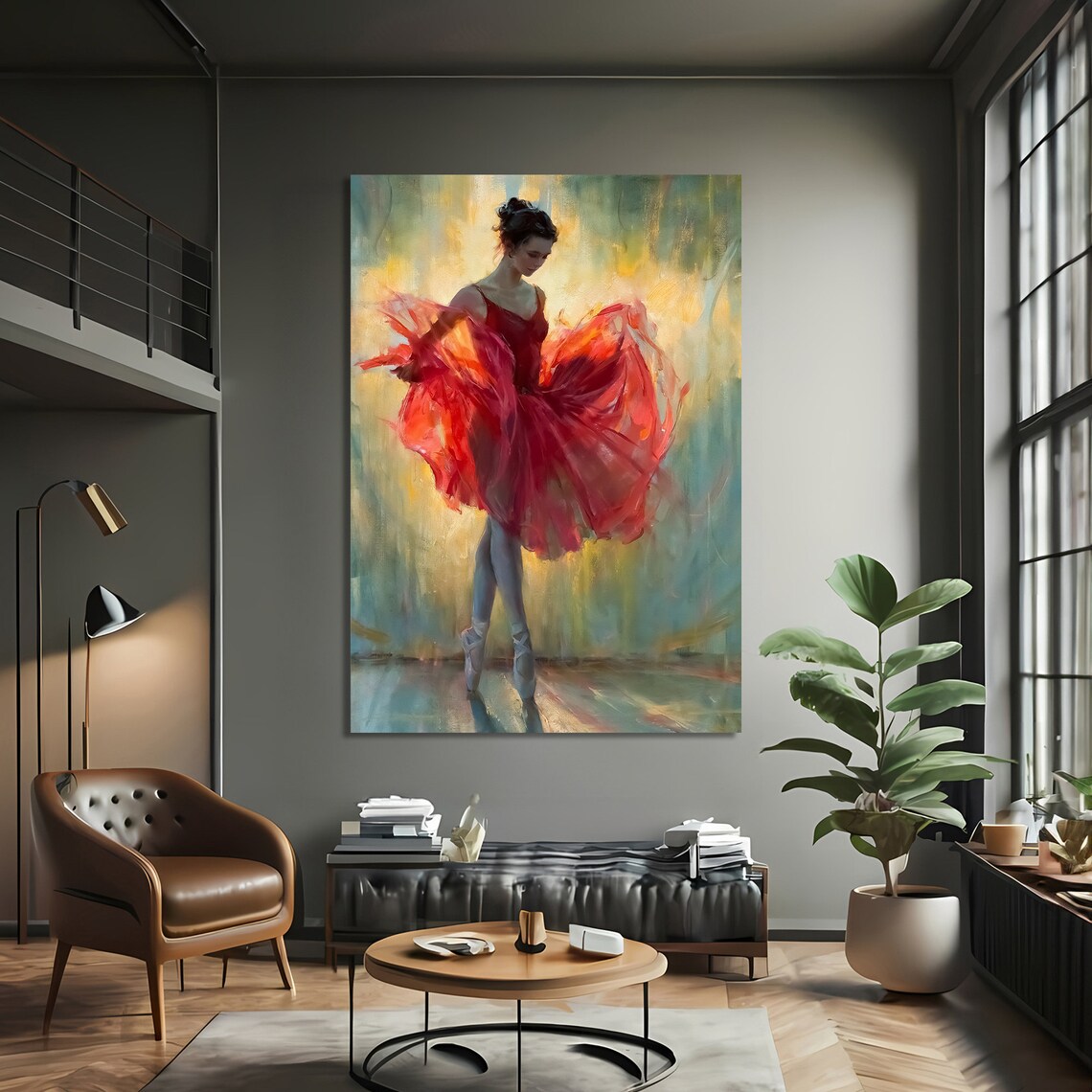 Graceful Ballerina Painting, Ballet Decor - Image 3
