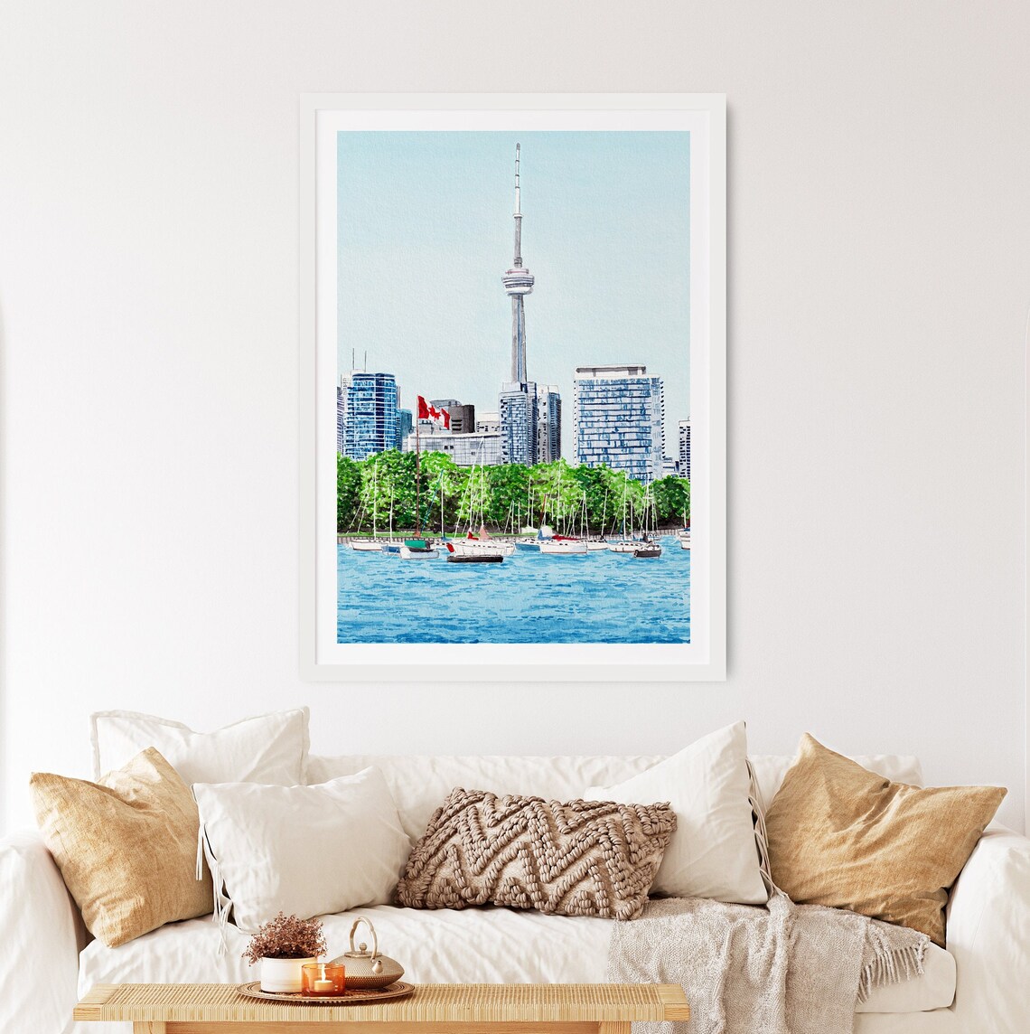 Toronto Canada Watercolor Travel Poster, City View - Image 2