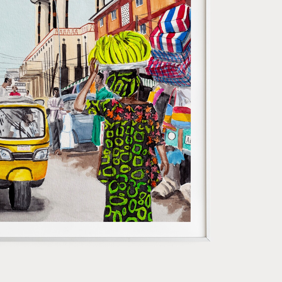 Lagos Watercolor Cityscape Art Print, Nigeria - Image 3