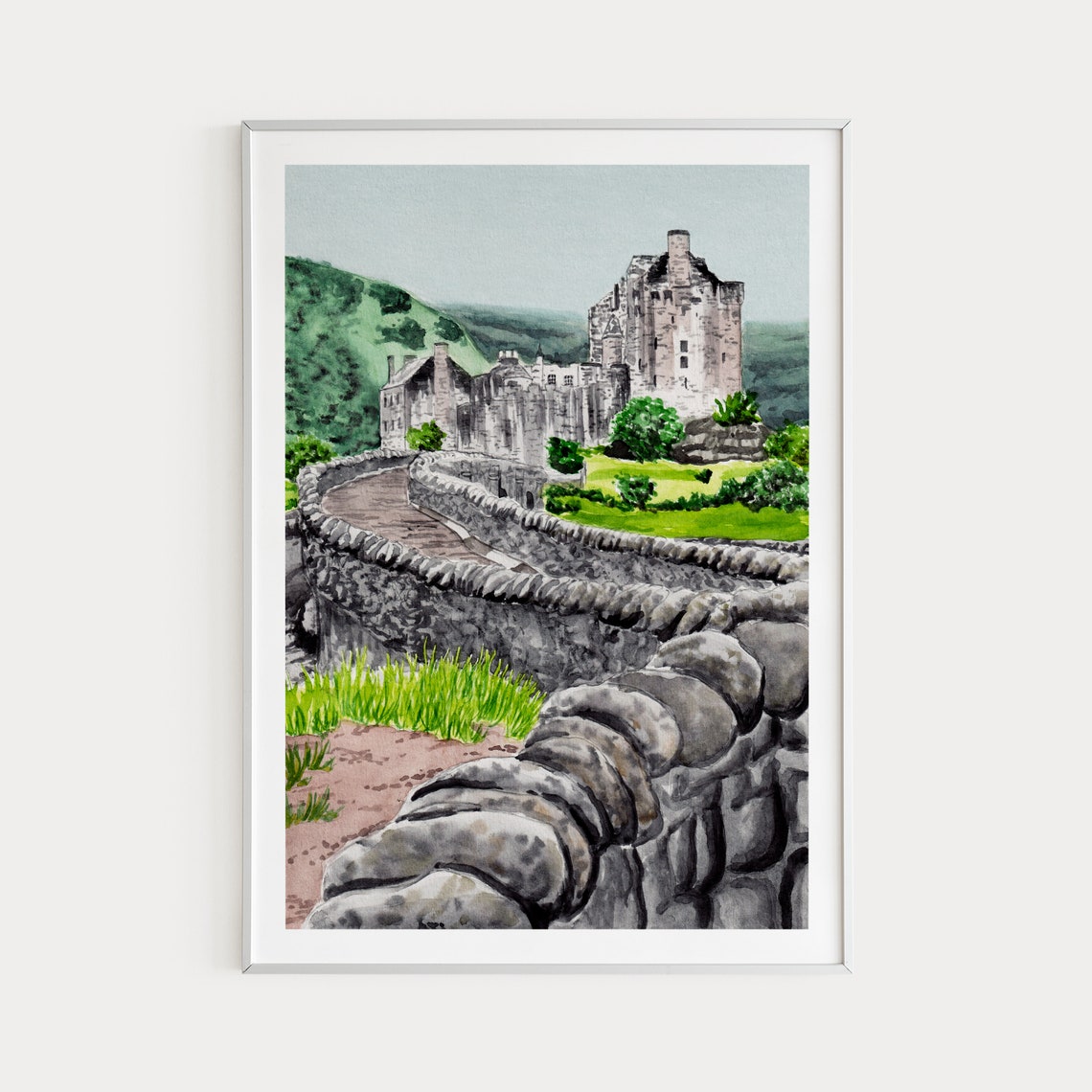Eilean Donan Castle Scotland Stone Bridge Highland View Poster