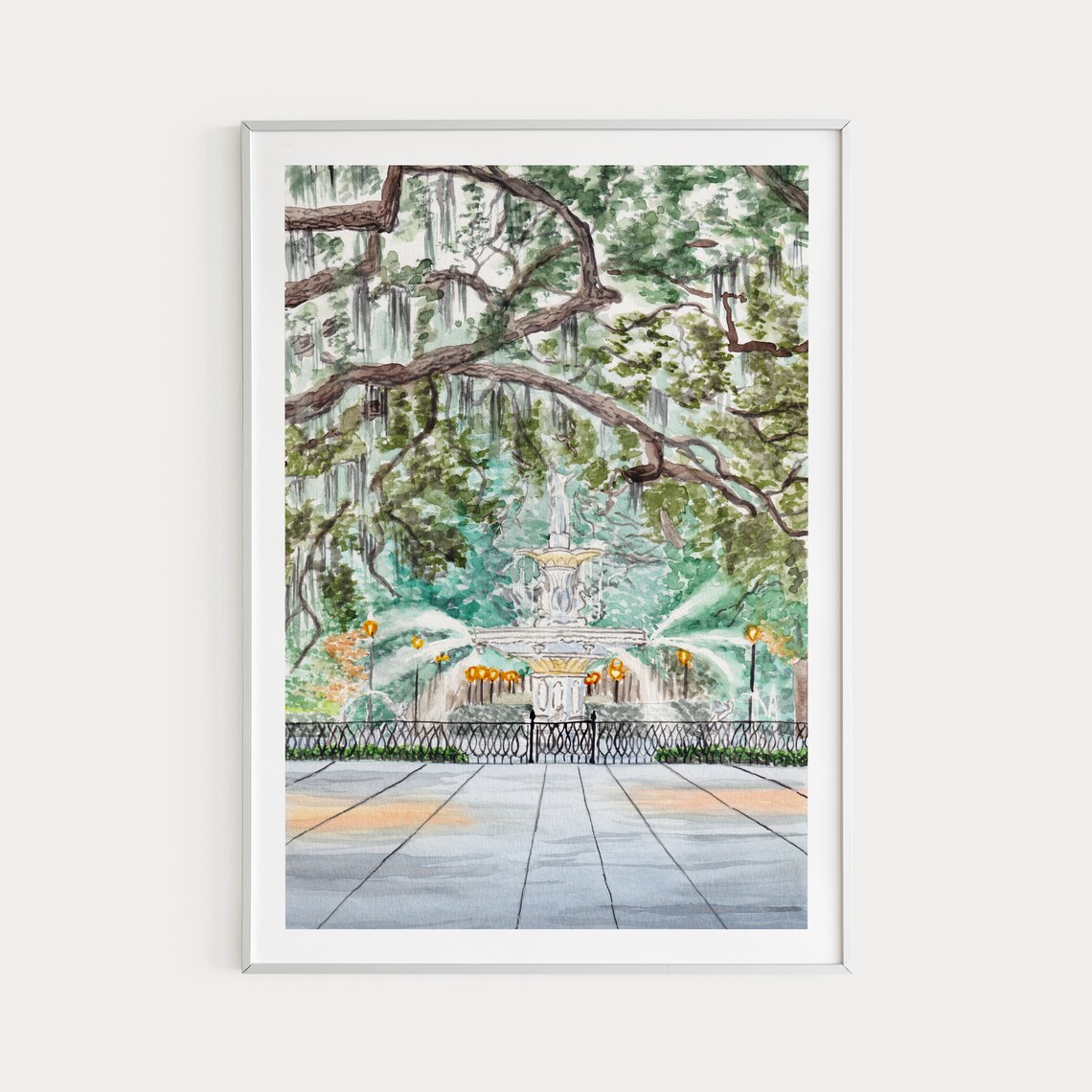 Savannah Forsyth Park Fountain, Georgia Travel Poster