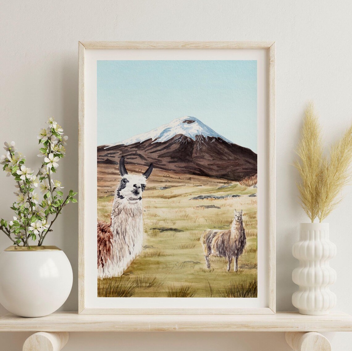 Cotopaxi Volcano Ecuador Watercolor Travel Poster - Image 2