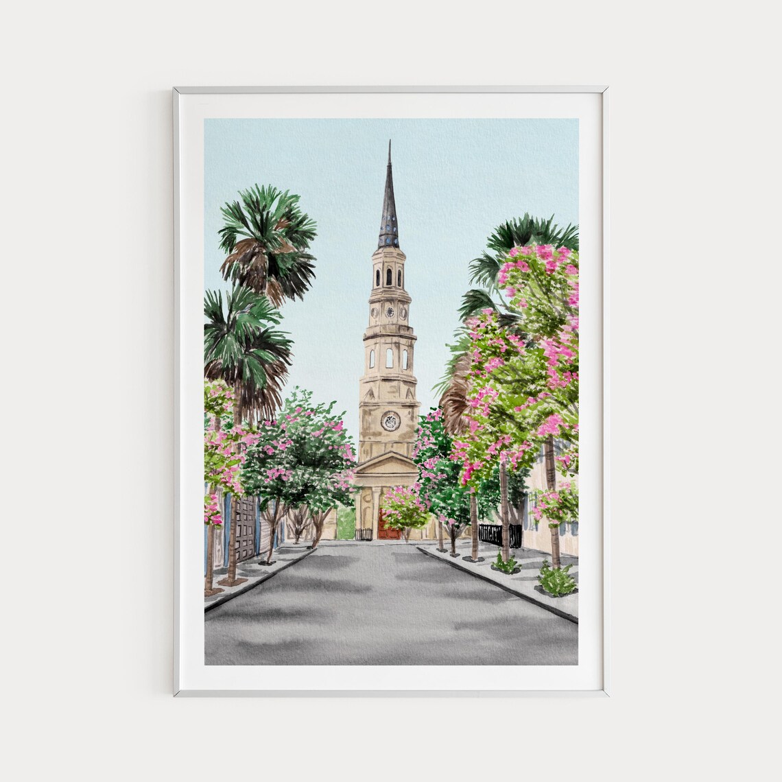 Charleston, South Carolina Watercolor Travel Poster