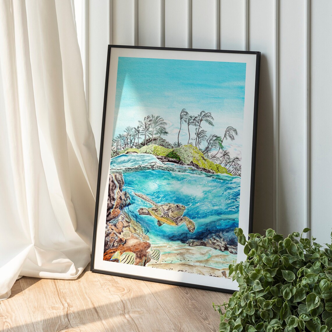 Hawaii Travel Poster, Tropical Beach Wall Art - Image 2