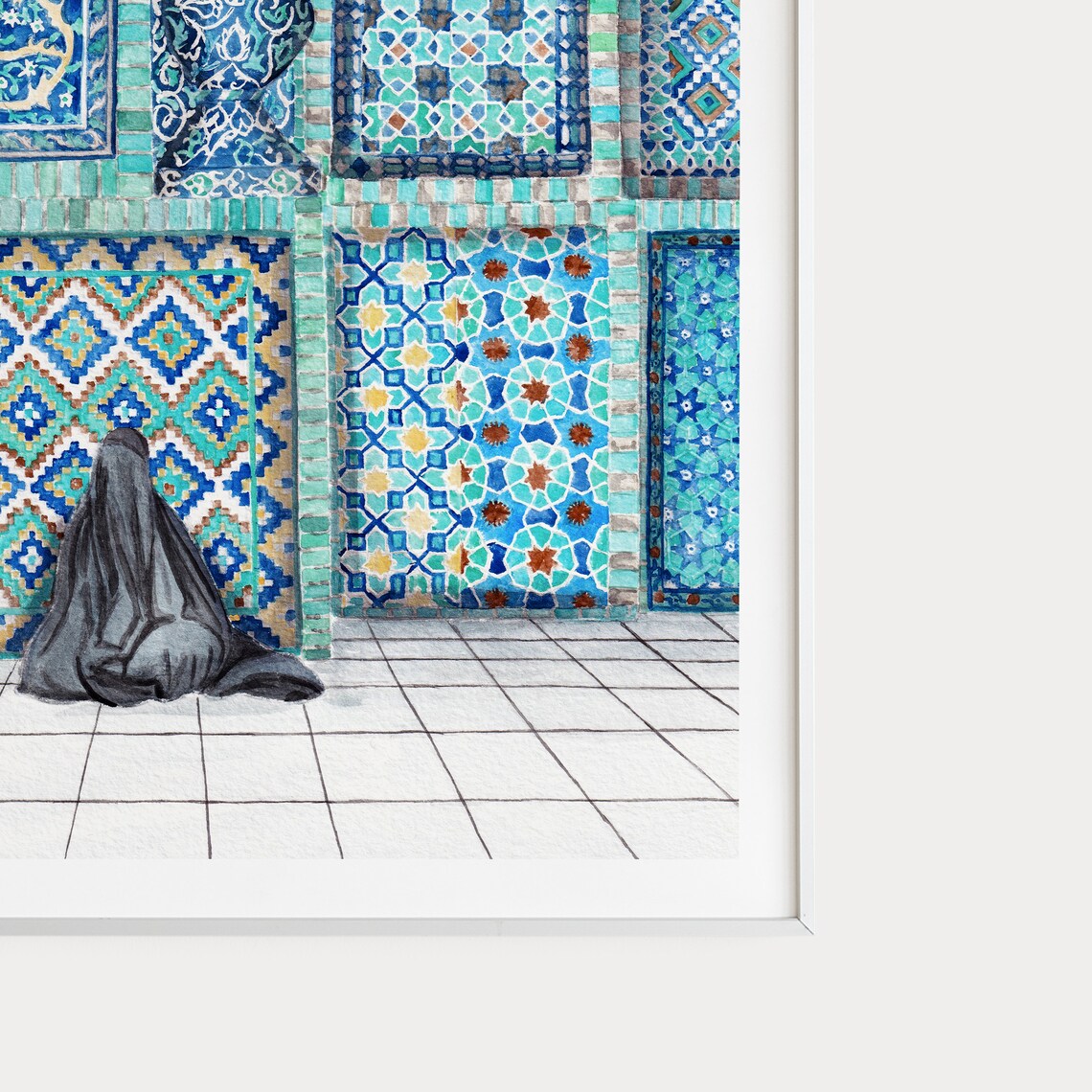 Mazar I Sharif, Afghanistan Blue Mosque Travel Poster - Image 2
