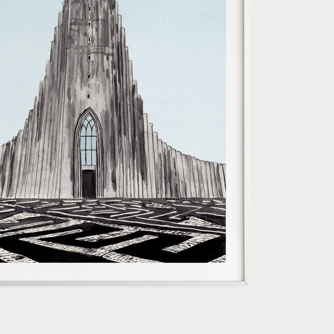 Reykjavik Print Iceland Wall Art Watercolor Painting Church Of Iceland Iceland Decor Reykjavik Cityscape Europe Print Travel Gift - Image 3