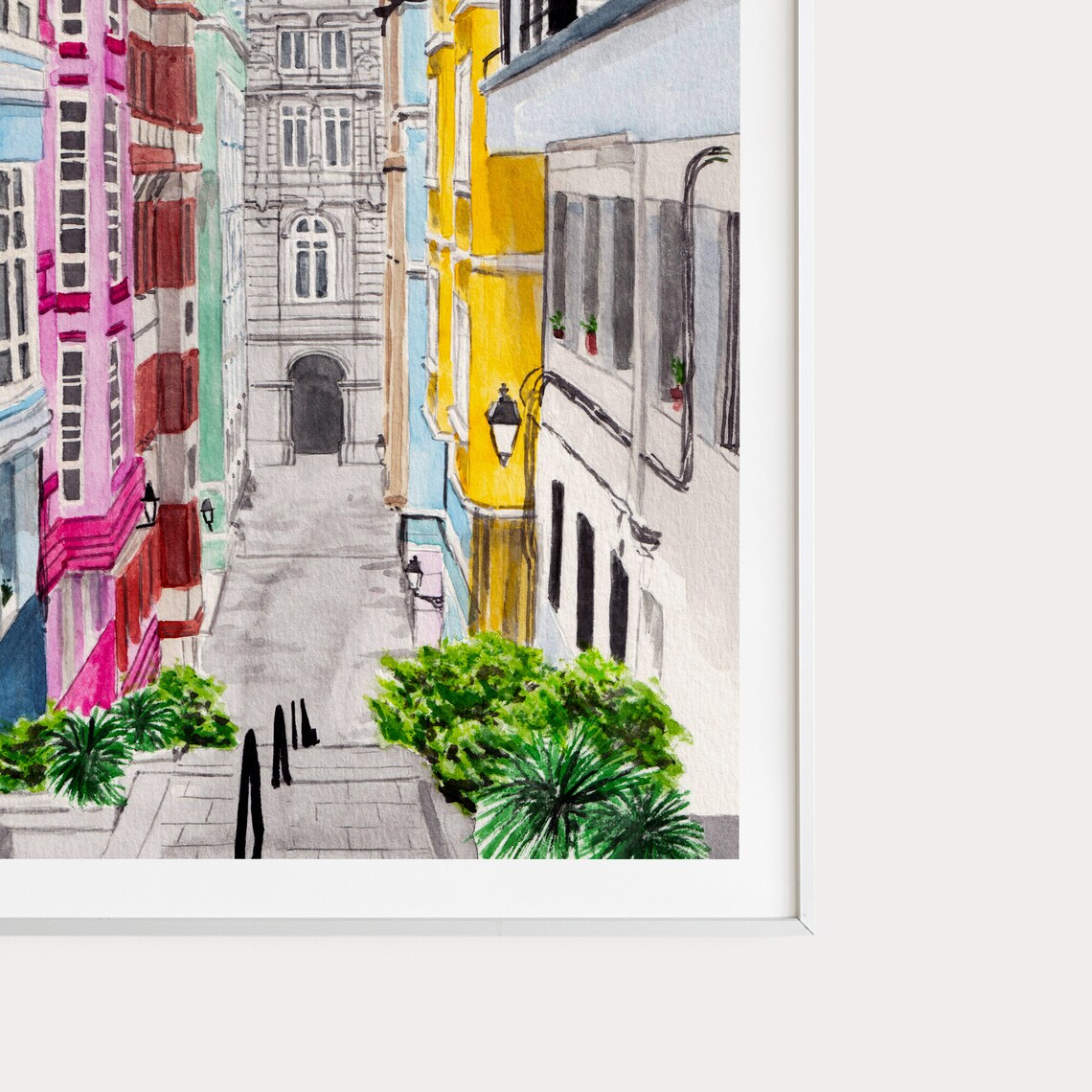 La Coruna Watercolor Travel Poster, Spain Decor - Image 3