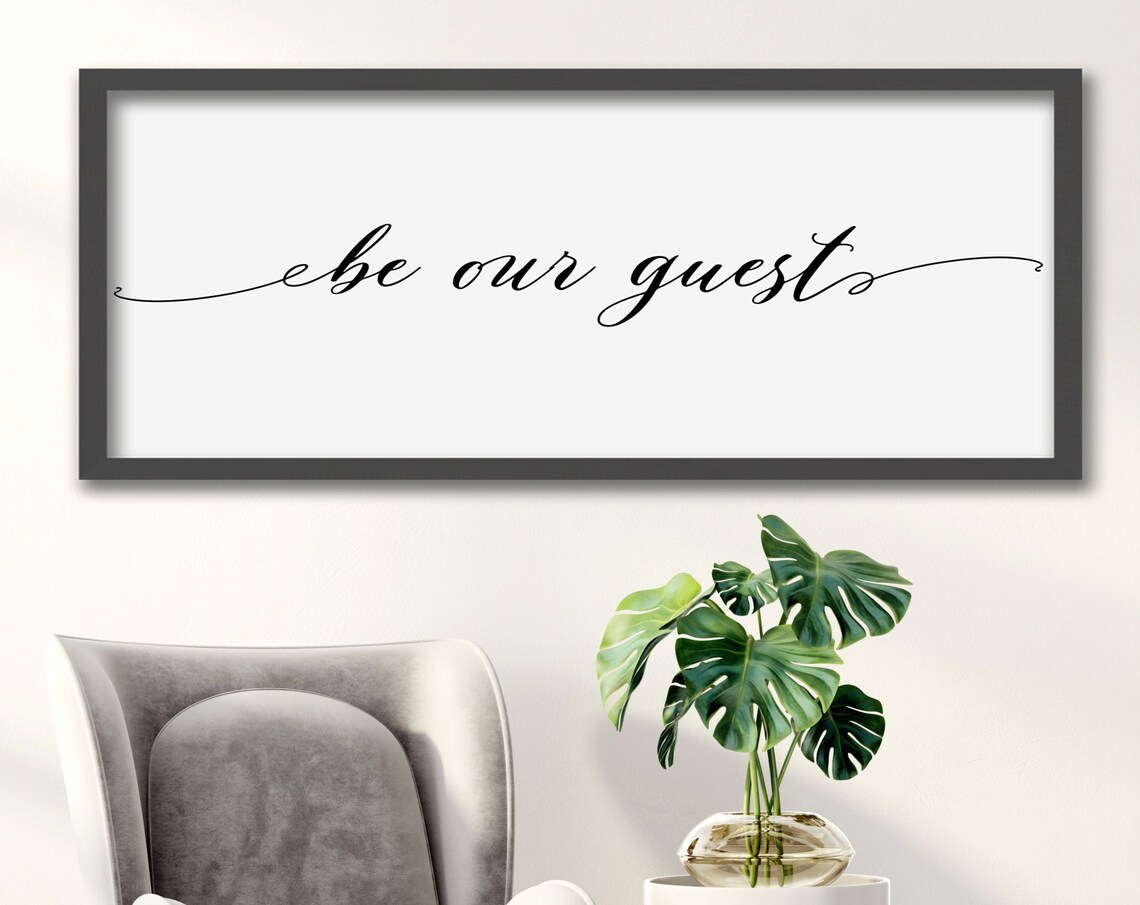 Be Our Guest Sign, Abstract Modern Wall Art Print