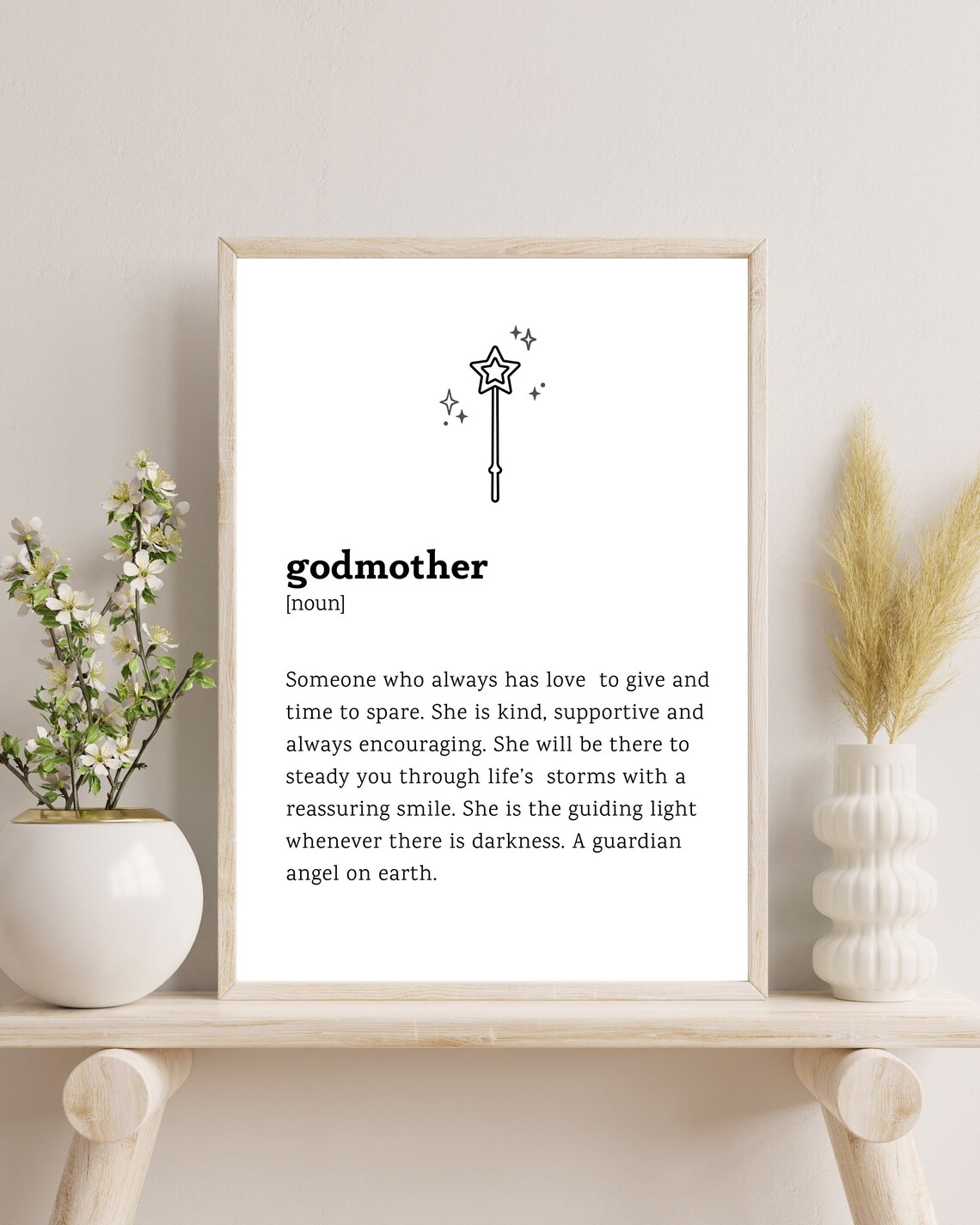 Godmother Definition Noun Meaningful Gift Guardian Angel Poster