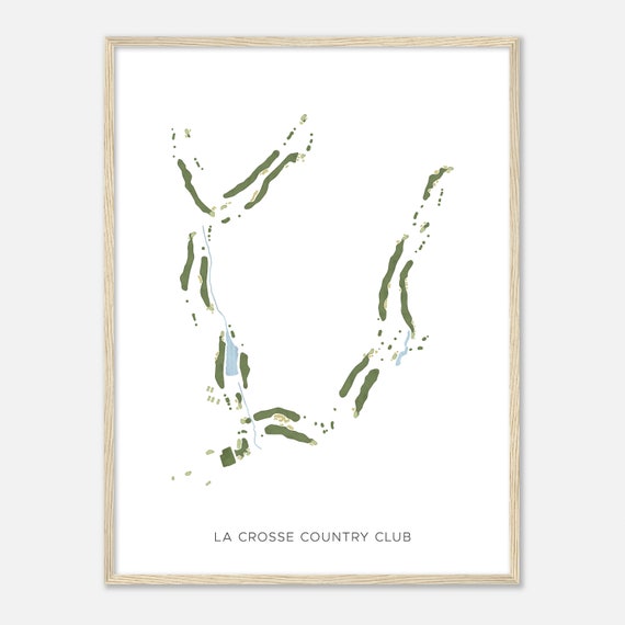 La Crosse Country Club Wisconsin Modern Watercolor Map Golfer Gift Golf Wall Art Golf Poster Print Course Layout