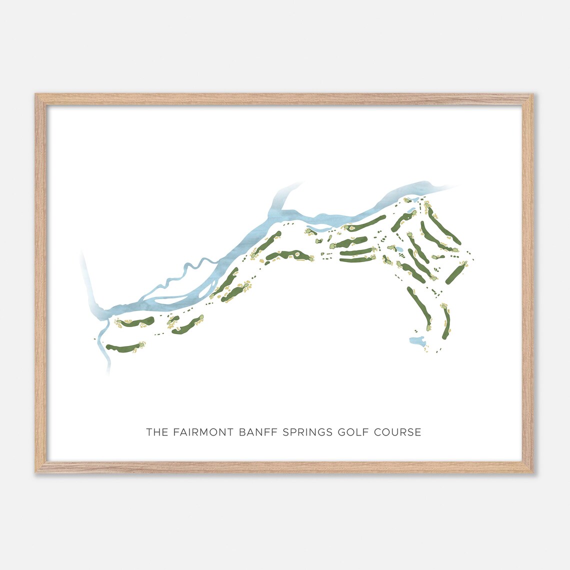 The Fairmont Banff Springs Golf Course Canada Minimalist Watercolor Golf Map Poster