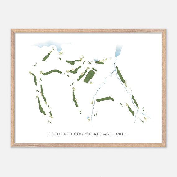 The North Course at Eagle Ridge Illinois Modern Watercolor Map Poster