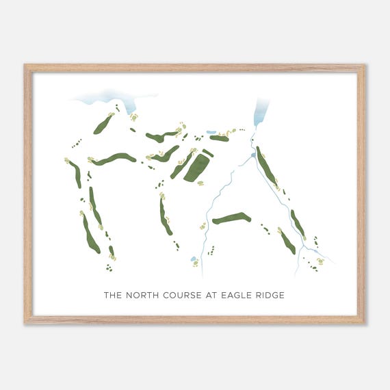 The North Course At Eagle Ridge In Galena Illinois Modern Watercolor Map Golfer Gift Golf Wall Art Golf Poster Print