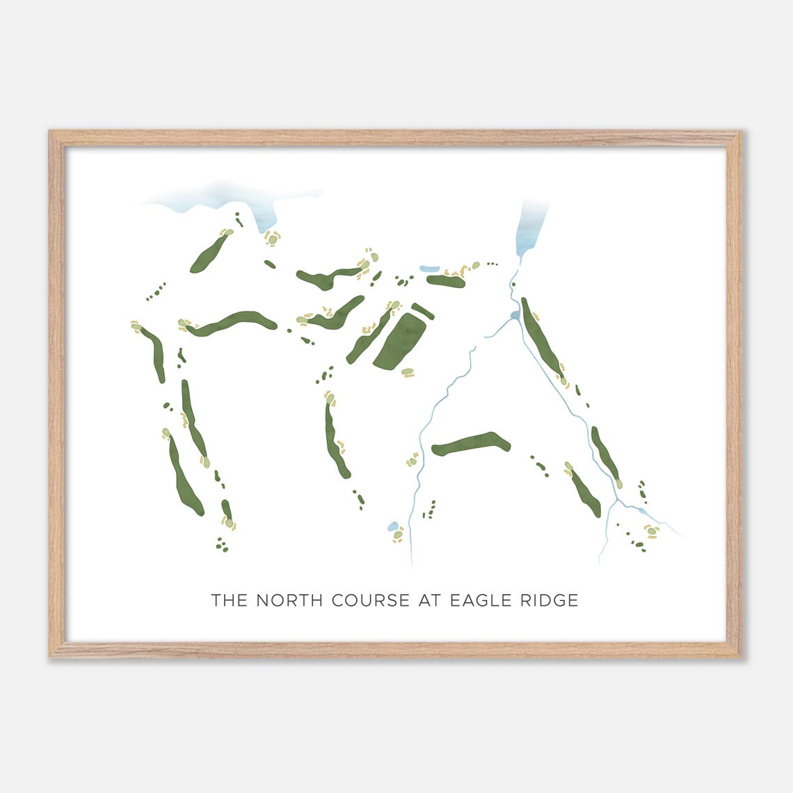 The North Course at Eagle Ridge Illinois Modern Watercolor Map Poster