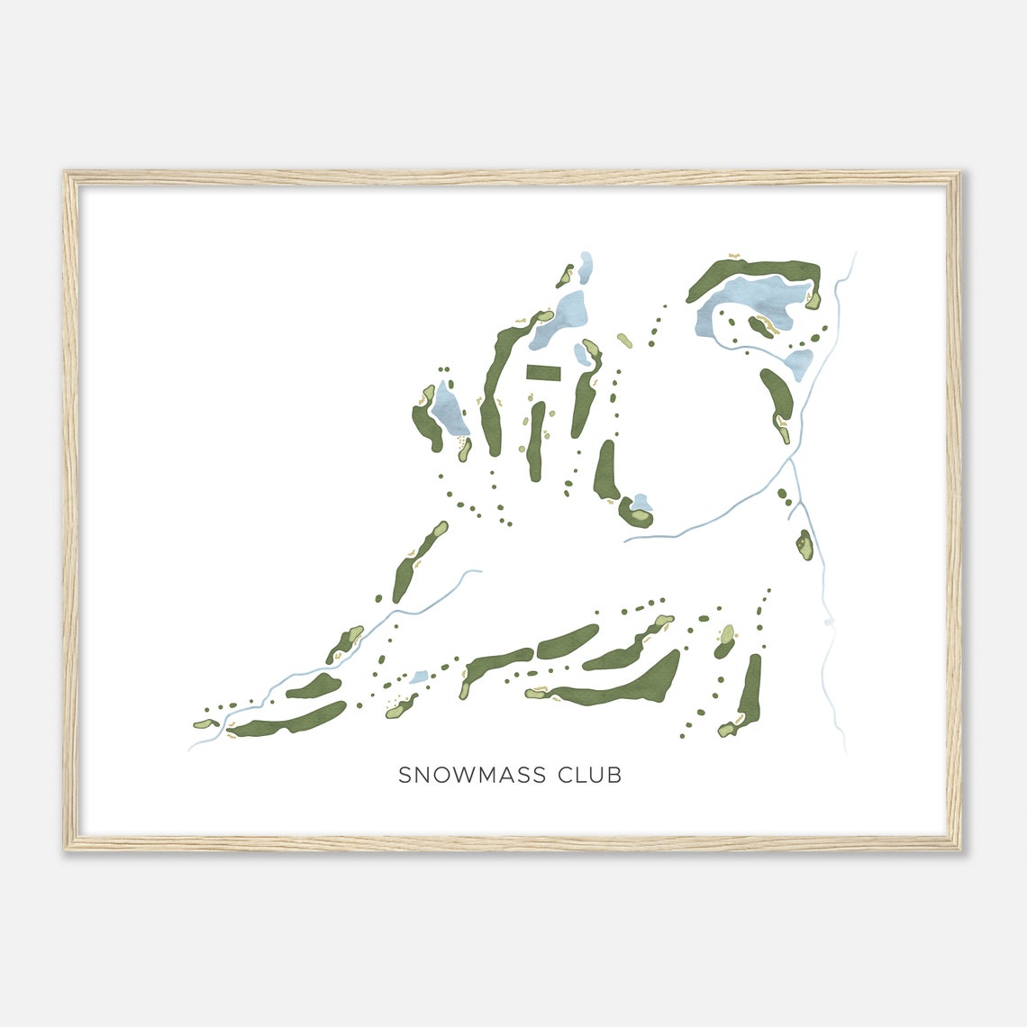 Snowmass Club Modern Wide Watercolor Fairway Map Golfer Poster - Image 2