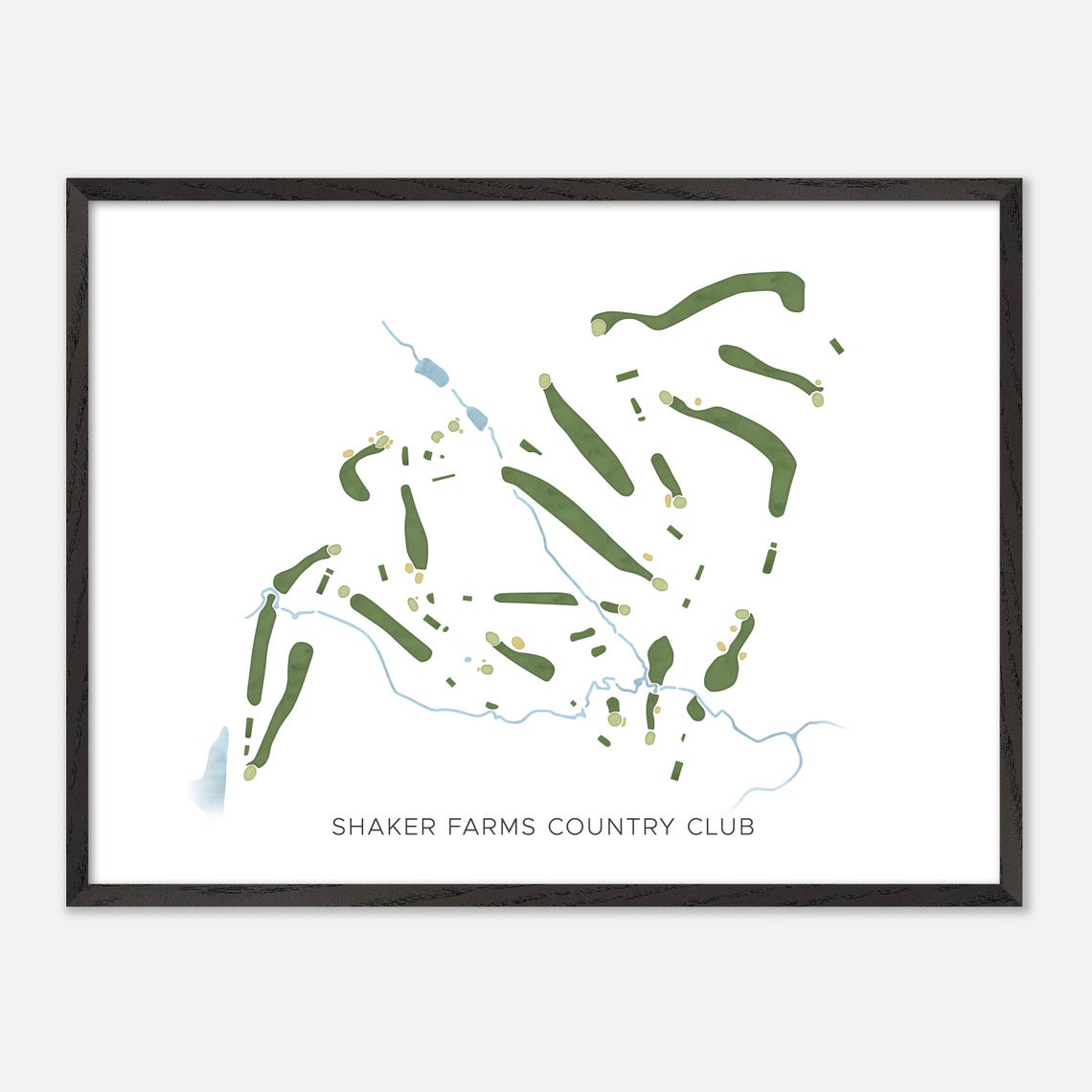 Shaker Farms Country Club Golf Course Map Minimalist Green Art Poster - Image 5